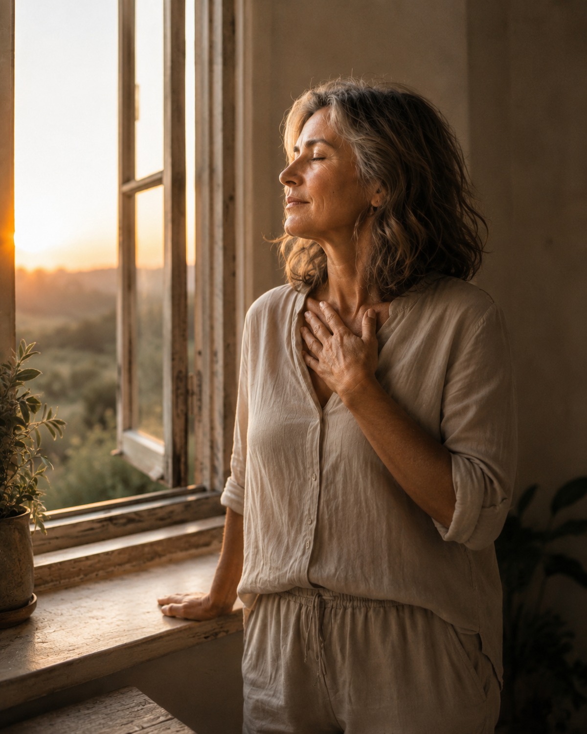 Symbolic image for hot flushes, heat and the menopause alarm system